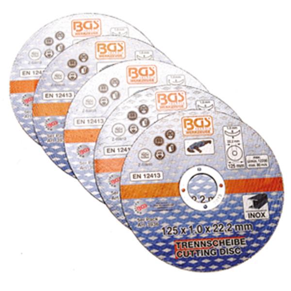 BGS 3936 Trennscheiben für Edelstahl, Ø 125 x 1,0 x 22,2 mm, 5-tlg.
