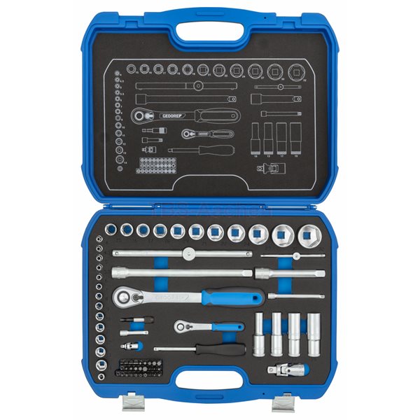 Gedore 19 BMC 20 Socket wrench set 1/4&quot;+1/2&quot; 69 pieces