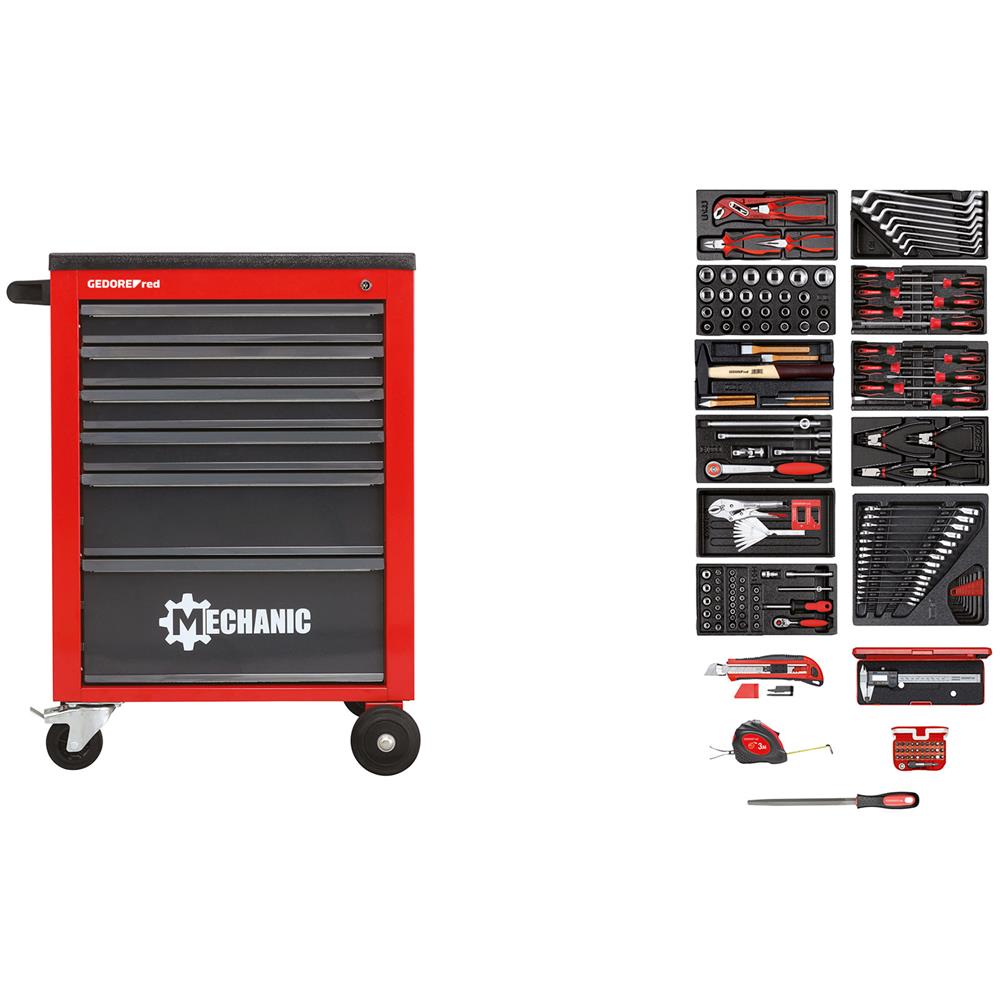 Gedore red R21560002 Werkstattwagen 166-teilig rot 166tlg