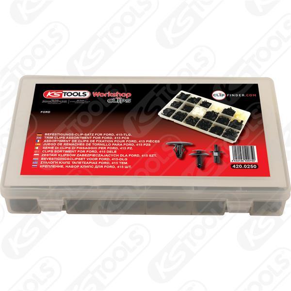KS-Tools 420.0250 Clip Satz f. Ford, 415 Stk. 