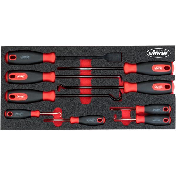 Vigor V5070 1/3+ Weichschaumeinlage, Haken+Schaber -Satz