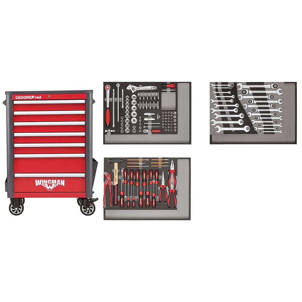 Gedore red R22071004 Werkstattwagen 129-teilig rot 129tlg