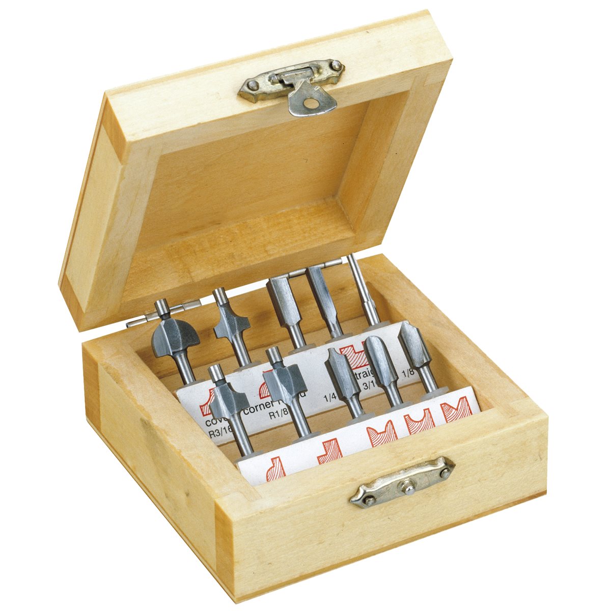 Proxxon 29020 10-piece wood router cutter set 
