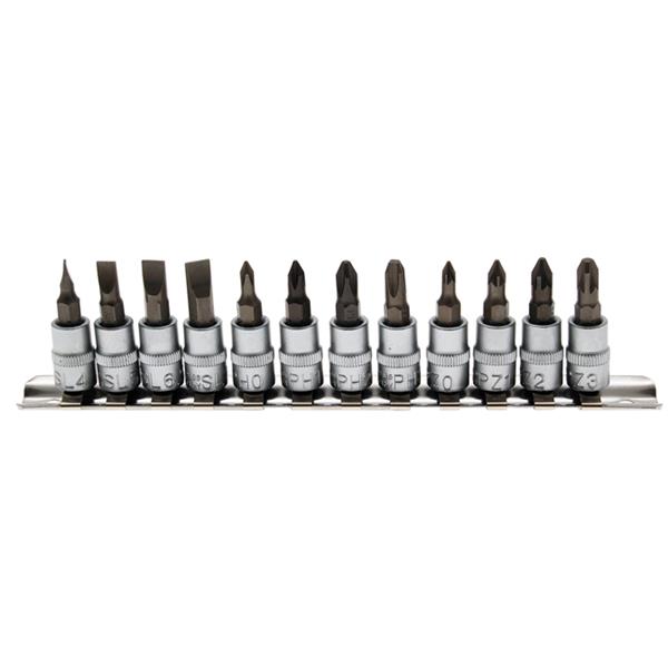 BGS 2163 Bit-Einsatz-Satz, Antrieb Innenvierkant 6 ,3 mm (1/4"), Schlitz, Kreuzschlitz PH, Kreuzschli