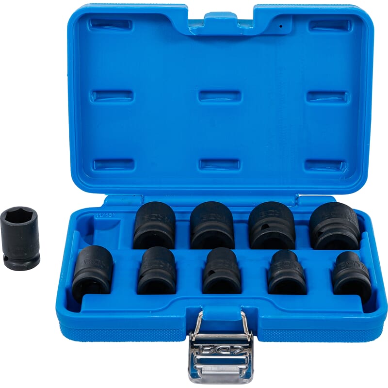 BGS 74296 Kraft-Steckschlüssel-Einsatz-Satz Zoll 1/2" Antrieb, 3/8 - 15/16", 10-teilig
