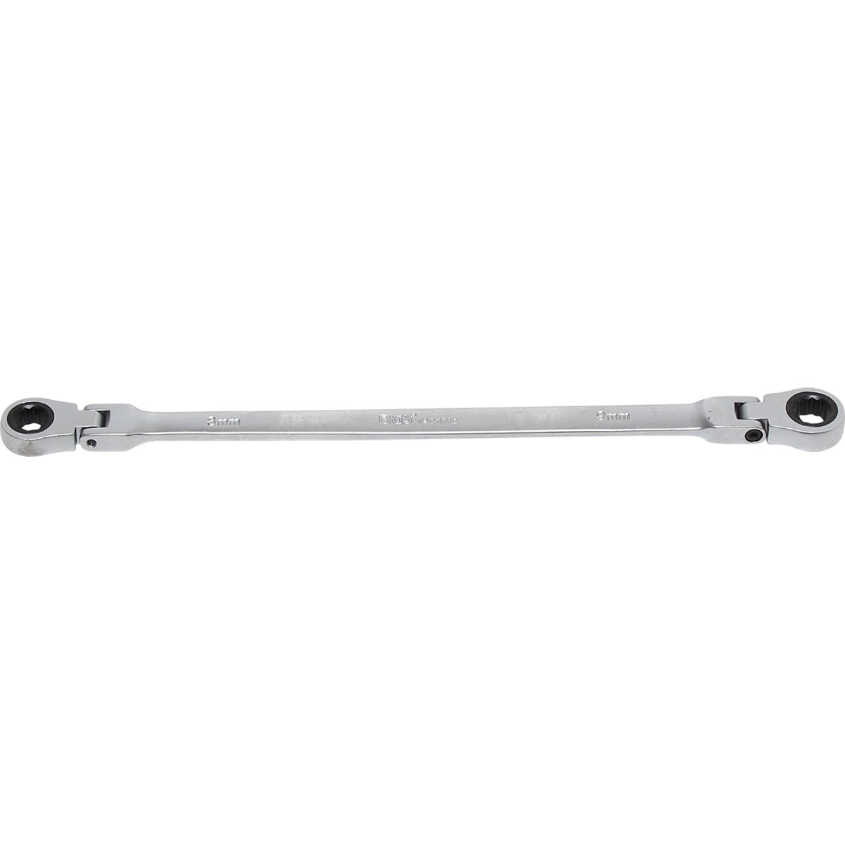 BGS 1541-8X9 Double Swivel Head Ratchet Wrench, 8 x 9 mm