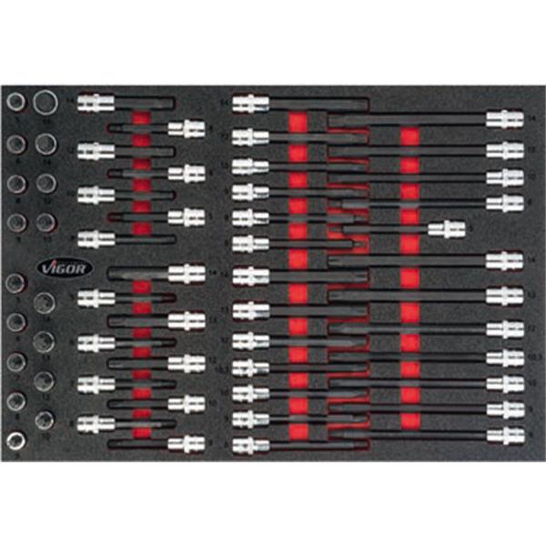Vigor V4729 Schraubendreher-Sortiment, 58-teilig für XZN, Ribe-CV