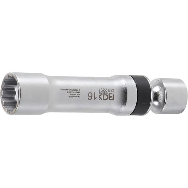 BGS 2391 Zündkerzen-Gelenkeinsatz Zwölfkant mit Ha ltefeder, SW 16 mm