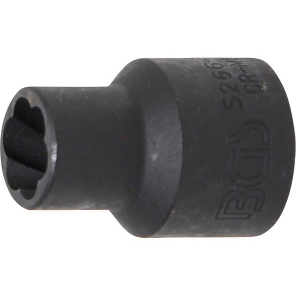 BGS 5266-11 Spezial-Steckschlüssel-Einsatz / Schra ubenausdreher, Antrieb Innenvierkant 12,5 mm (1/2