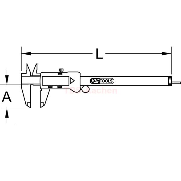 KS TOOLS Digital-Messschieber 0-150 mm  mm/Zoll-Umschaltung 300.0532 